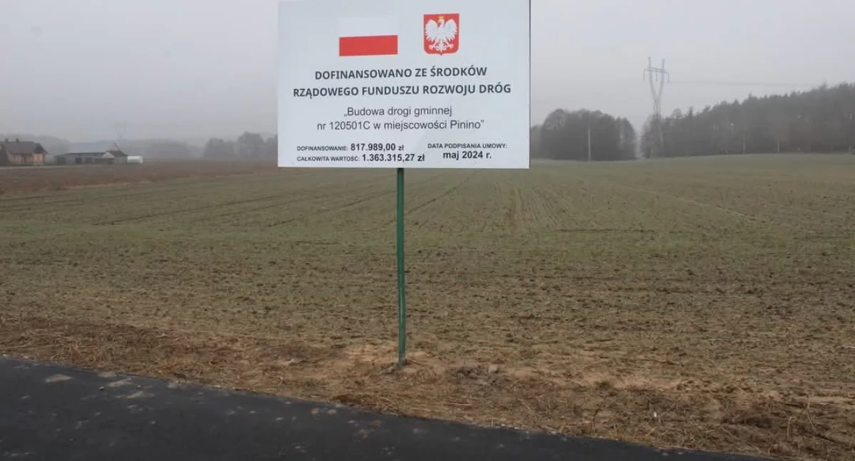 Inwestycje, droga gminie Rogowo gotowa - zdjęcie, fotografia