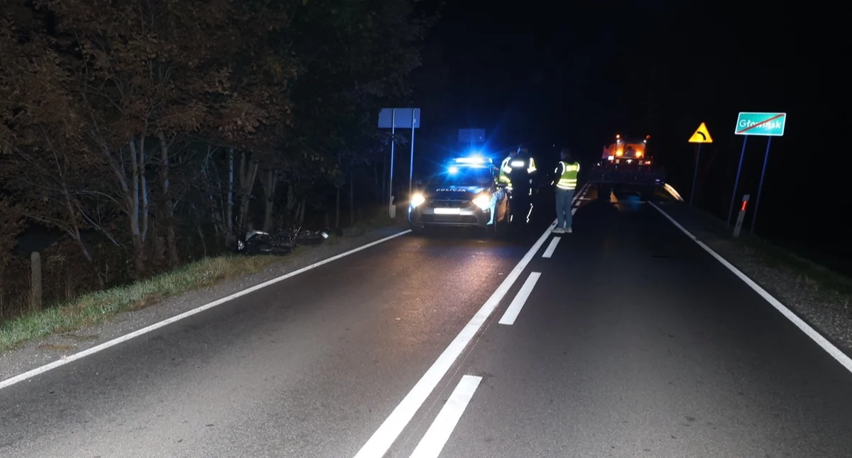 Wypadki, Tragedia Głowińsku żyje letni motocyklista - zdjęcie, fotografia